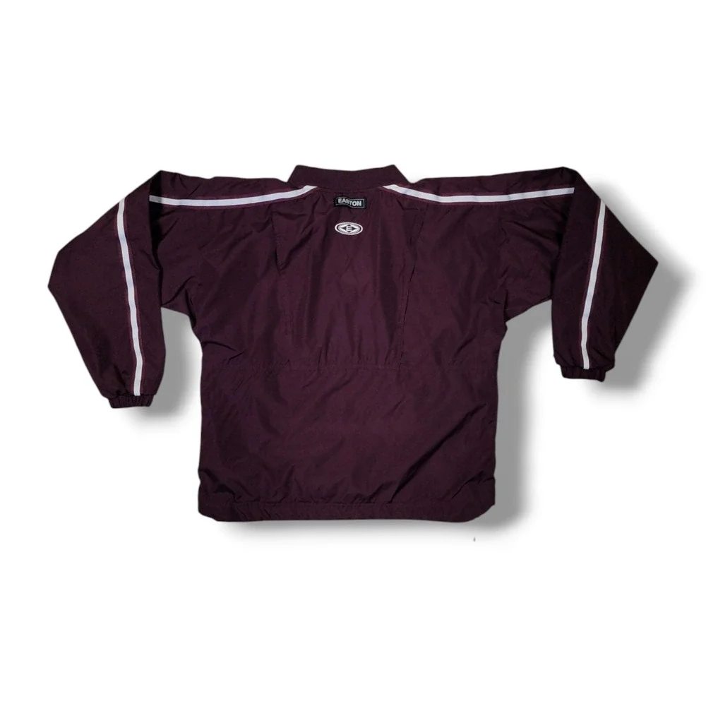 VTG Easton‎ S.A. Devils Pullover Vented Mesh Lined Maroon Windbreaker Size XS